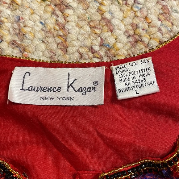 Vintage 80s Lawrence Kazar red beaded evening jacket - Picture 11 of 12